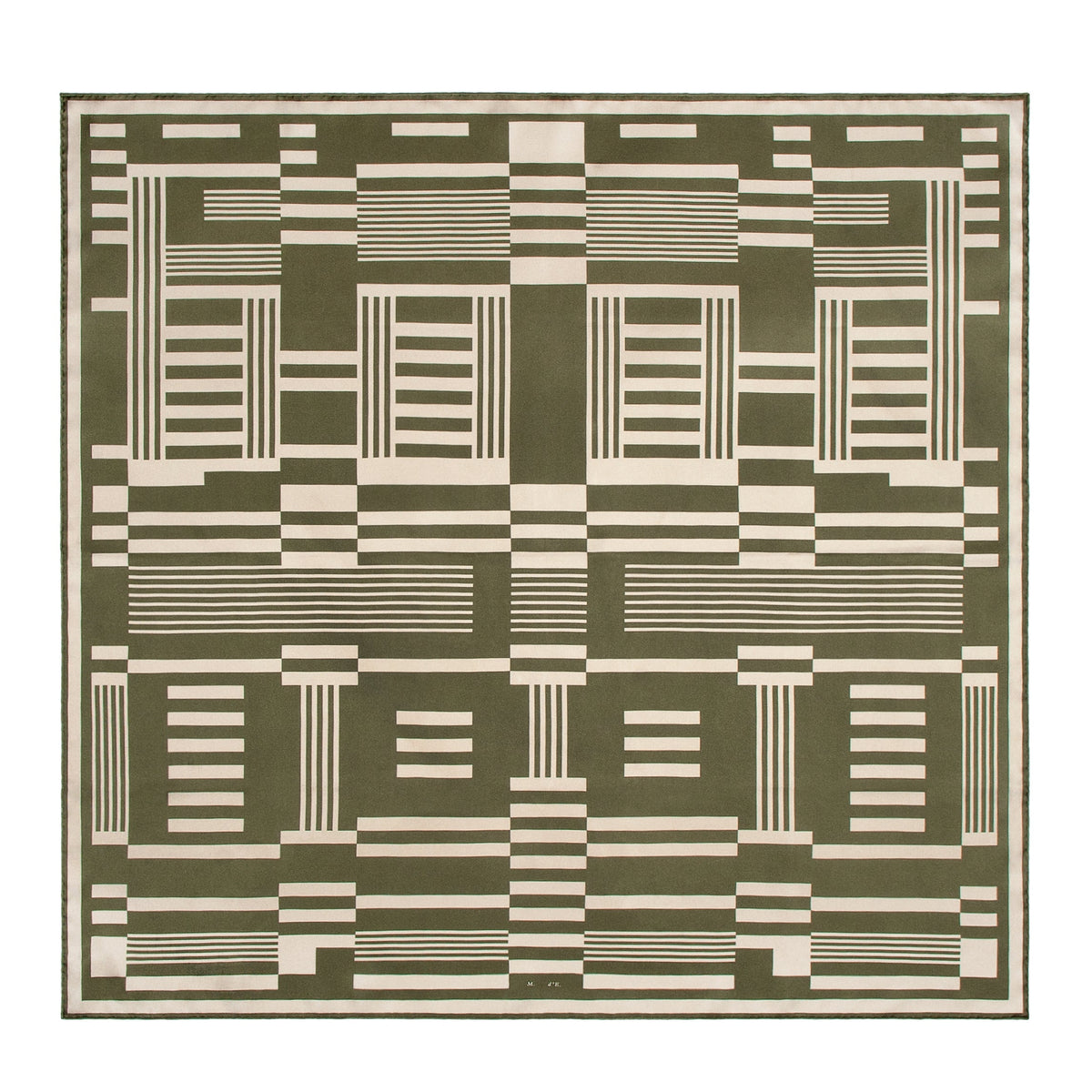 Maison d'Etto Moss Green Stable Scarf, silk twill