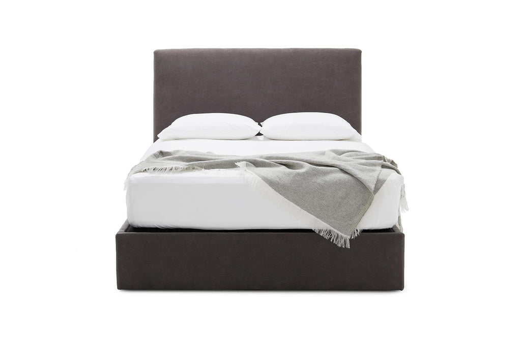 Verellen Aimee queen bed in Tumbled Linen Dark Grey