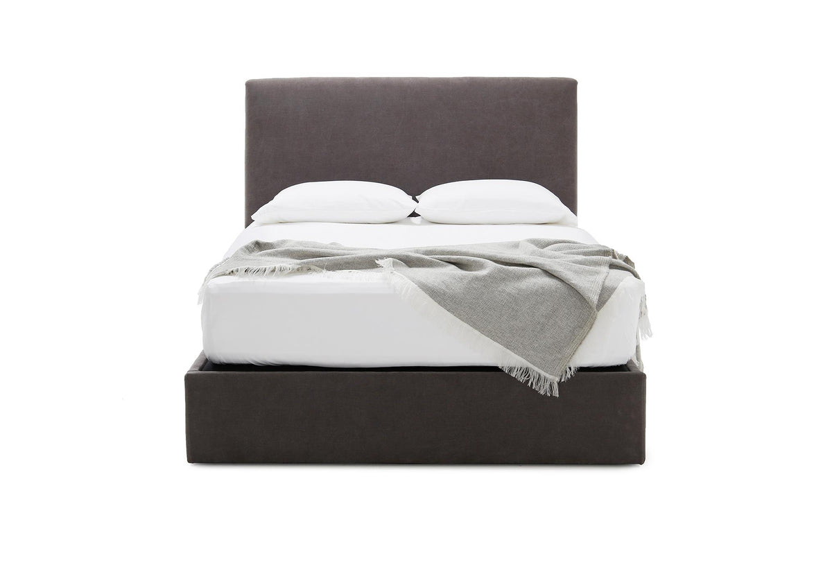 Verellen Aimee queen bed in Tumbled Linen Dark Grey