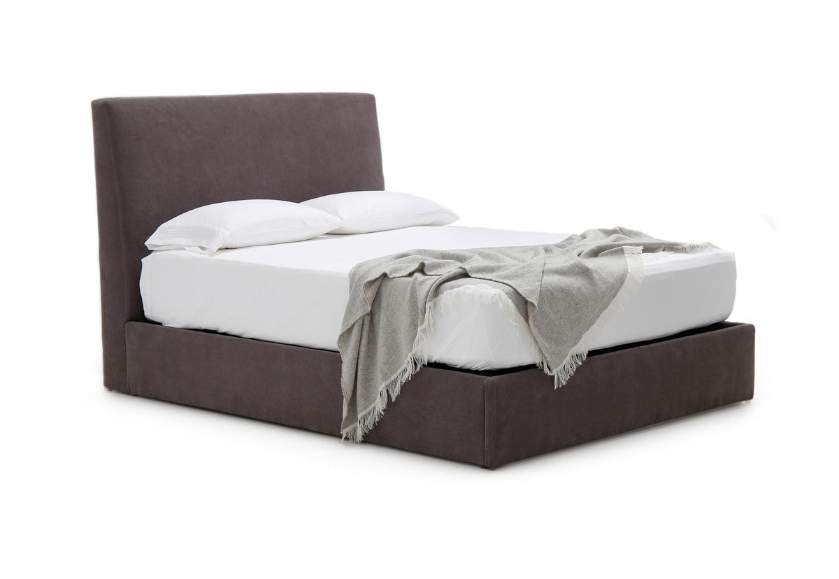 Verellen Aimee queen bed in Tumbled Linen Dark Grey