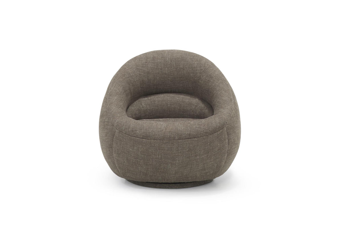Verellen Micah swivel club chair in Burlap Linen Mink