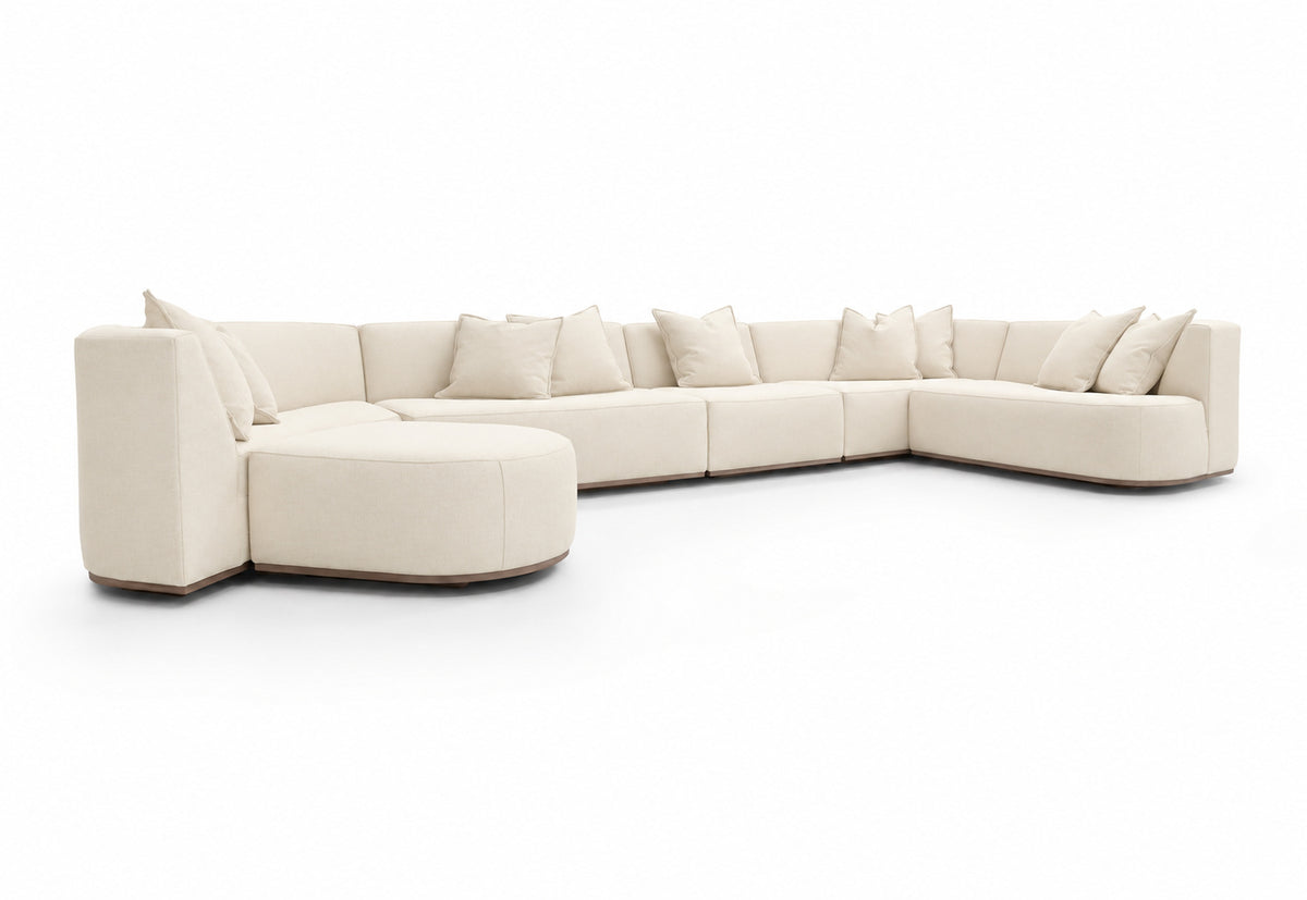 Verellen Hamilton sectional in muslin