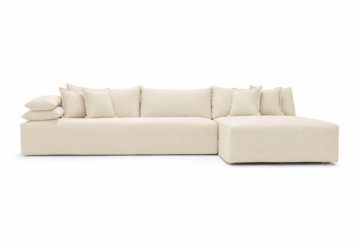 Verellen Maxim chaise sectional in muslin