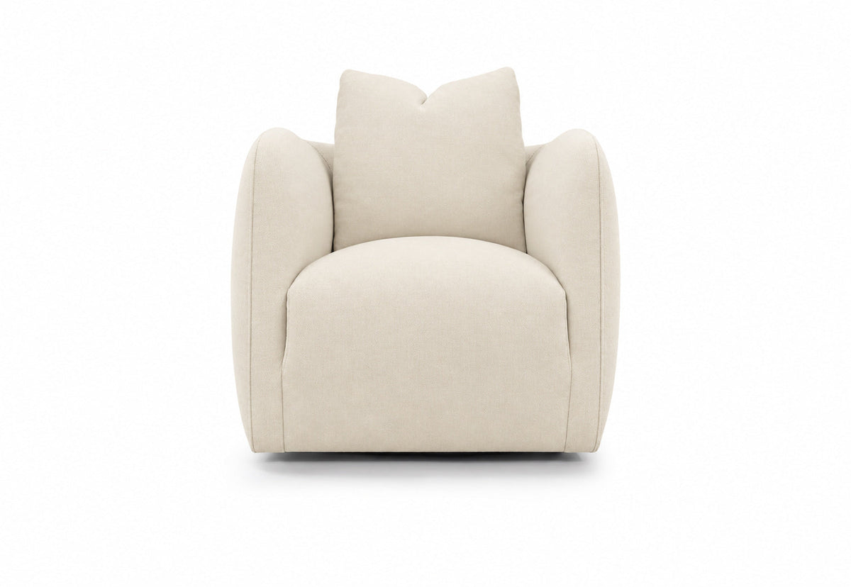 Verellen Milo swivel club chair in muslin