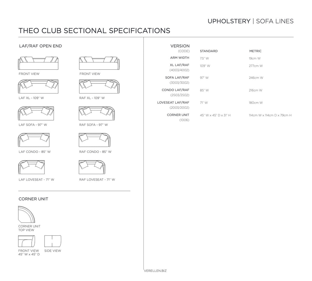 Theo Club Chair specification sheet page 3