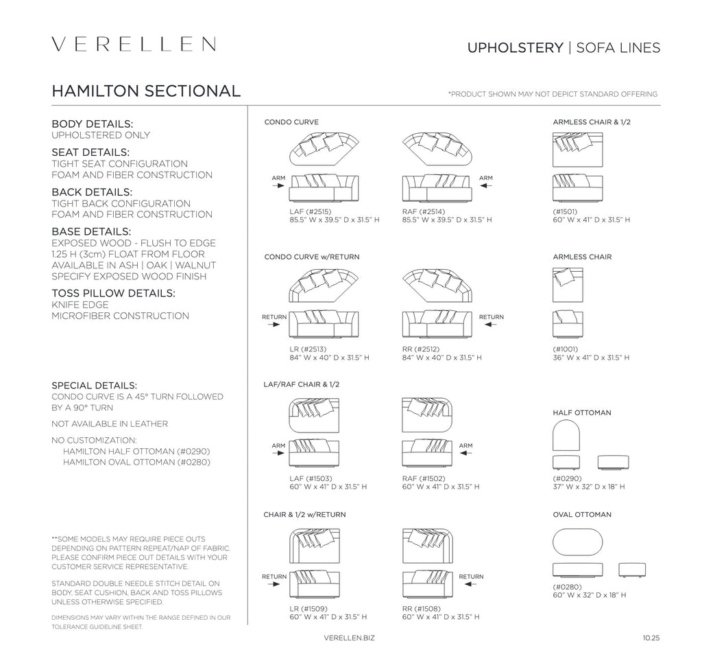 Hamilton Sofa specification sheet page 3