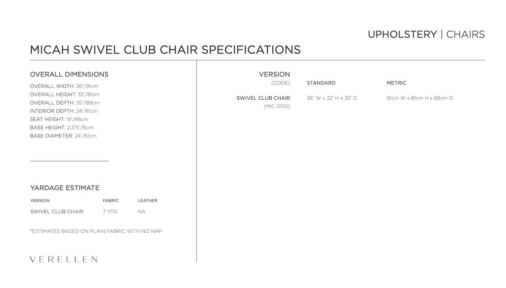 Micah Club Chair specification sheet page 4