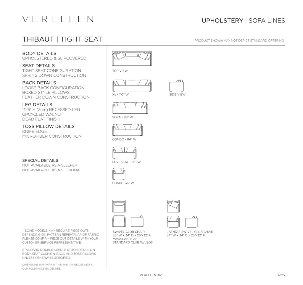 Thibaut Sectional specification sheet page 1