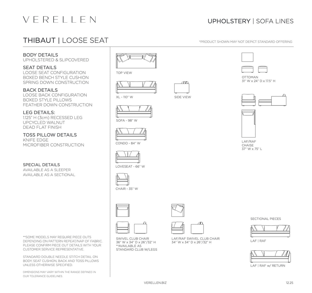 Thibaut Chair specification sheet page 3