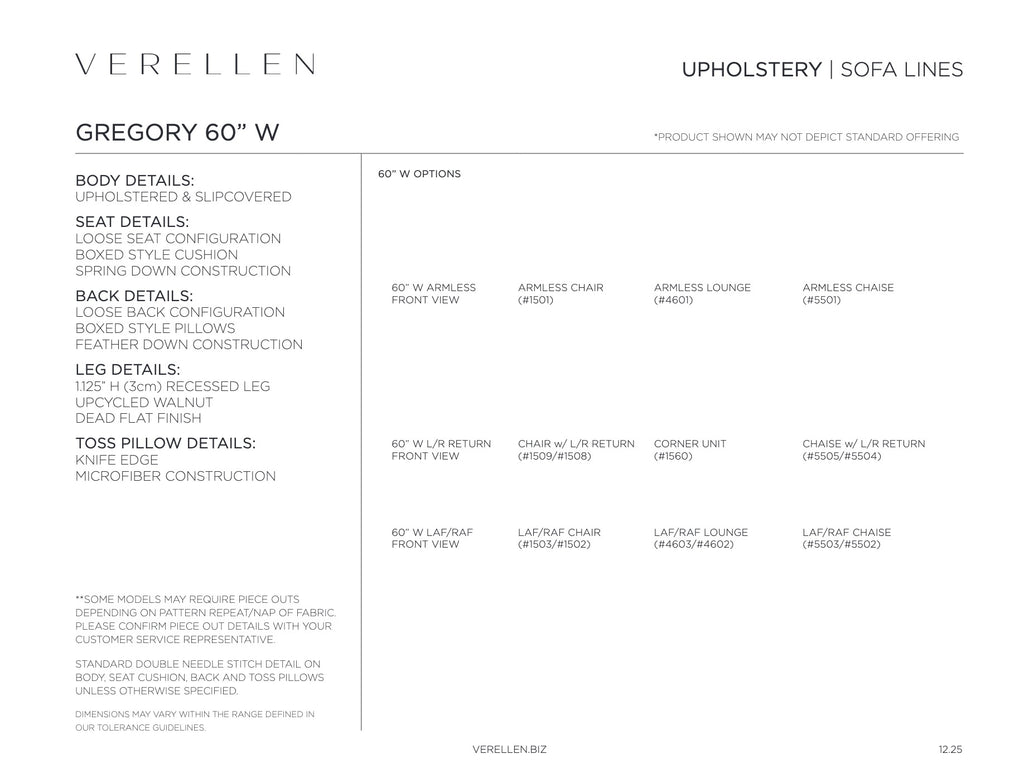 Gregory Sectional specification sheet page 3