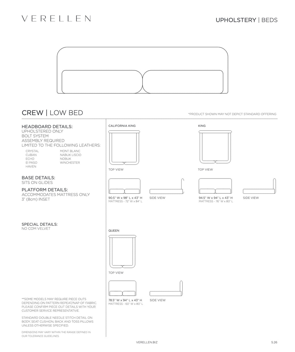 Crew Bed specification sheet page 3
